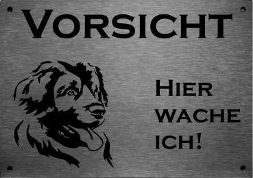 Edelstahl Warnschild Leonberger VORSICHT Hier wache ich!